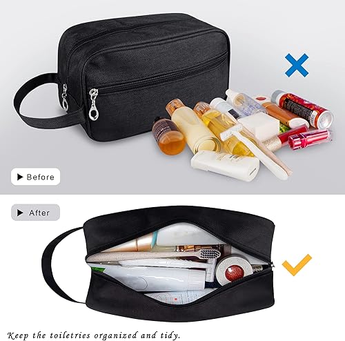 Miniatura 4 de Ebbniur Neceser, bolsa de viaje de gran capacidad para artículos de tocador, organizador de artículos de tocador de tela Oxford impermeable para