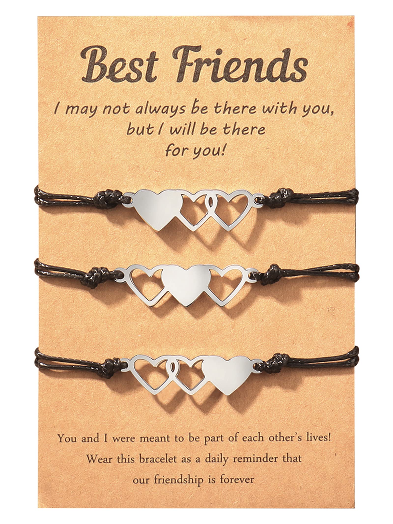 Long tiantian Best Friend Bracelet Love Knot Bracelets with Friendship Card