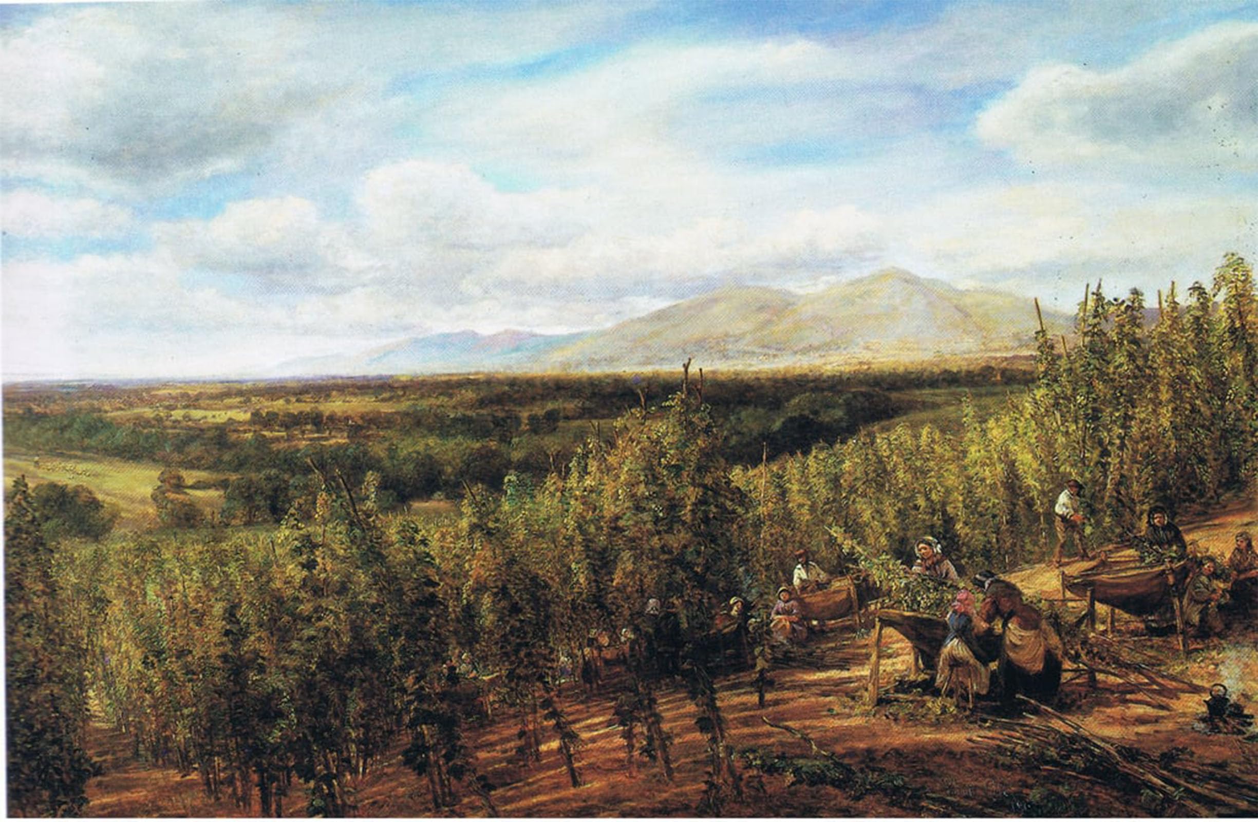 SERENDIPITP Retro Picture Poster Wall Art Pictures Painting the Hop Gardens by George Vicat Cole Wall Art Canvas Print for Wall Decor 60x90cm