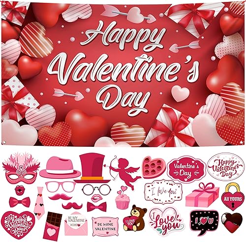 KatchOn, Cartel de feliz día de San Valentín XL, 72 x 44 pulgadas Accesorios para fotos del día de San Valentín Paquete de 28 Fondo de San