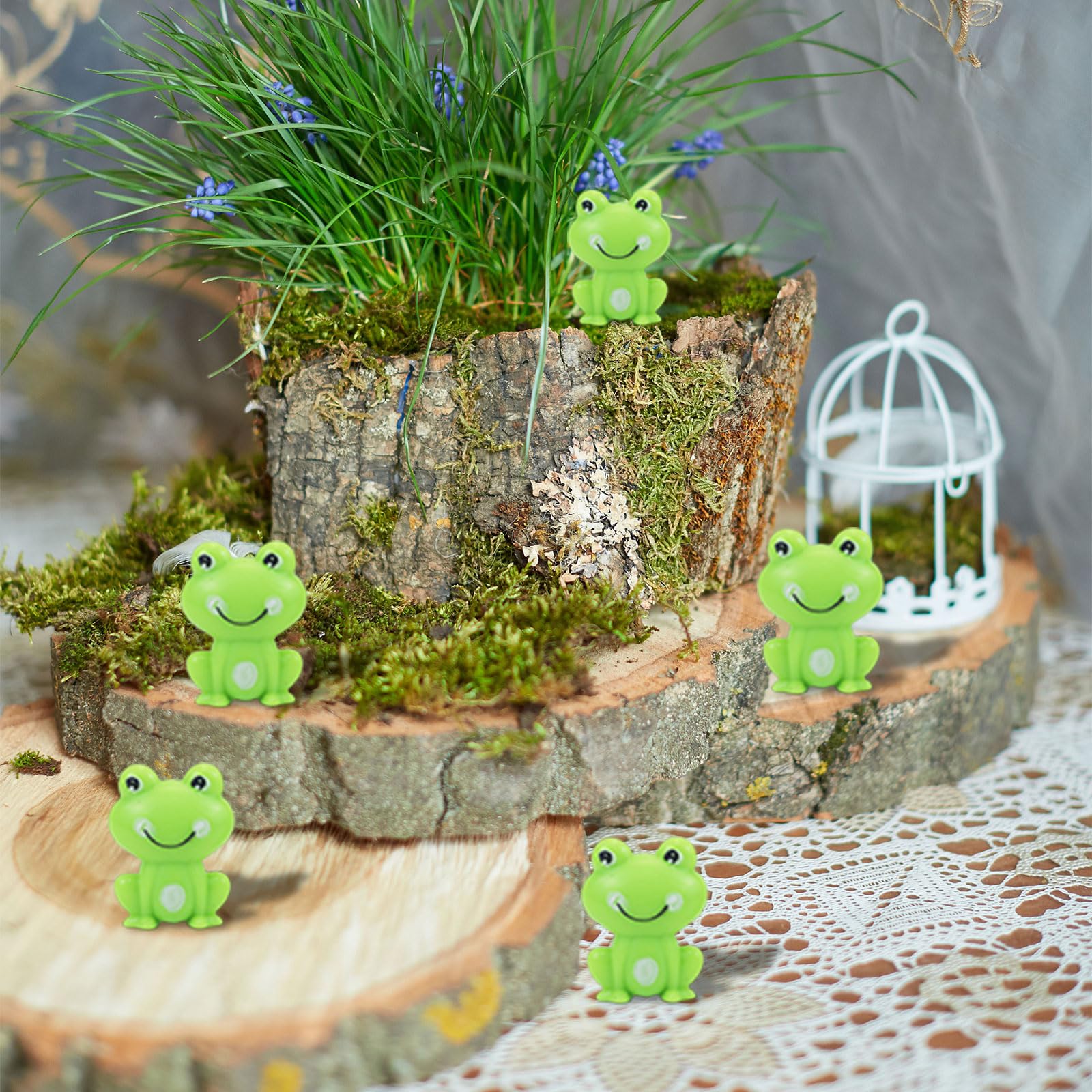 Gadpiparty 50 Leuchtende Mini-Frösche Aus Harz – Figuren Leuchten Im Dunkeln, Ca. 1,6 Cm, Für Deko & Basteleien