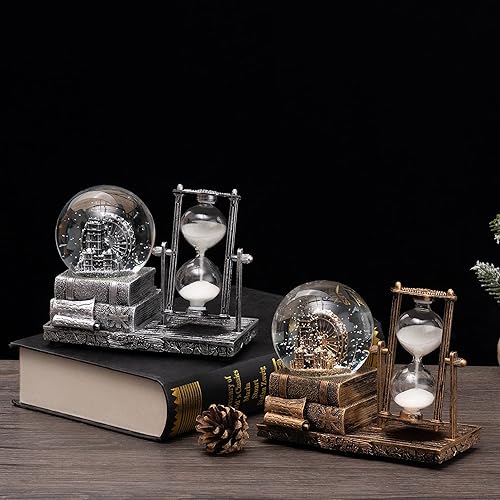 Miniatura 4 de Globo de nieve con música de cristal antiguo con reloj de arena, reloj de arena, reloj de arena, globo de música LED, coleccionables, decoración del