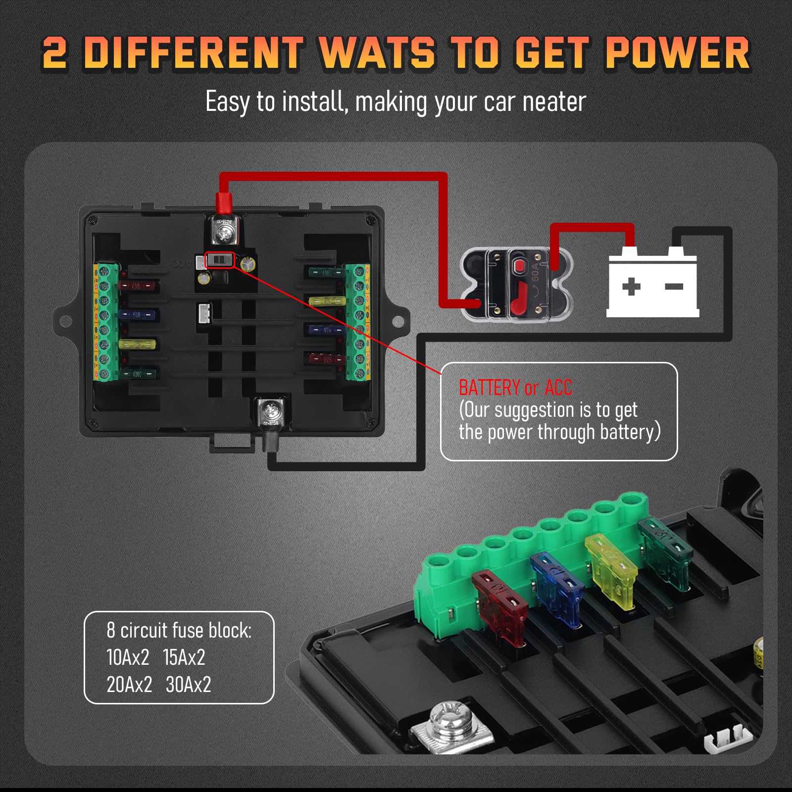 Chelhead Panneau Commande 12V RGB 8 Gang Bluetooth APP 60A