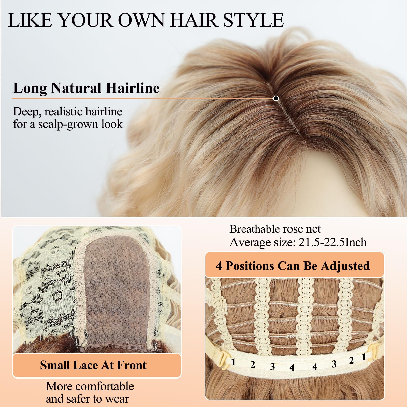 Pre Cut Lace Platinum Blonde Perücke Damen Schulterlange Gewellte Gestufte Bob Wig Perücke mit Pony,Echte Kopfhaut Synthetische Perücken für Dünnes Haar/Grauabdeckung Täglichen Gebrauch