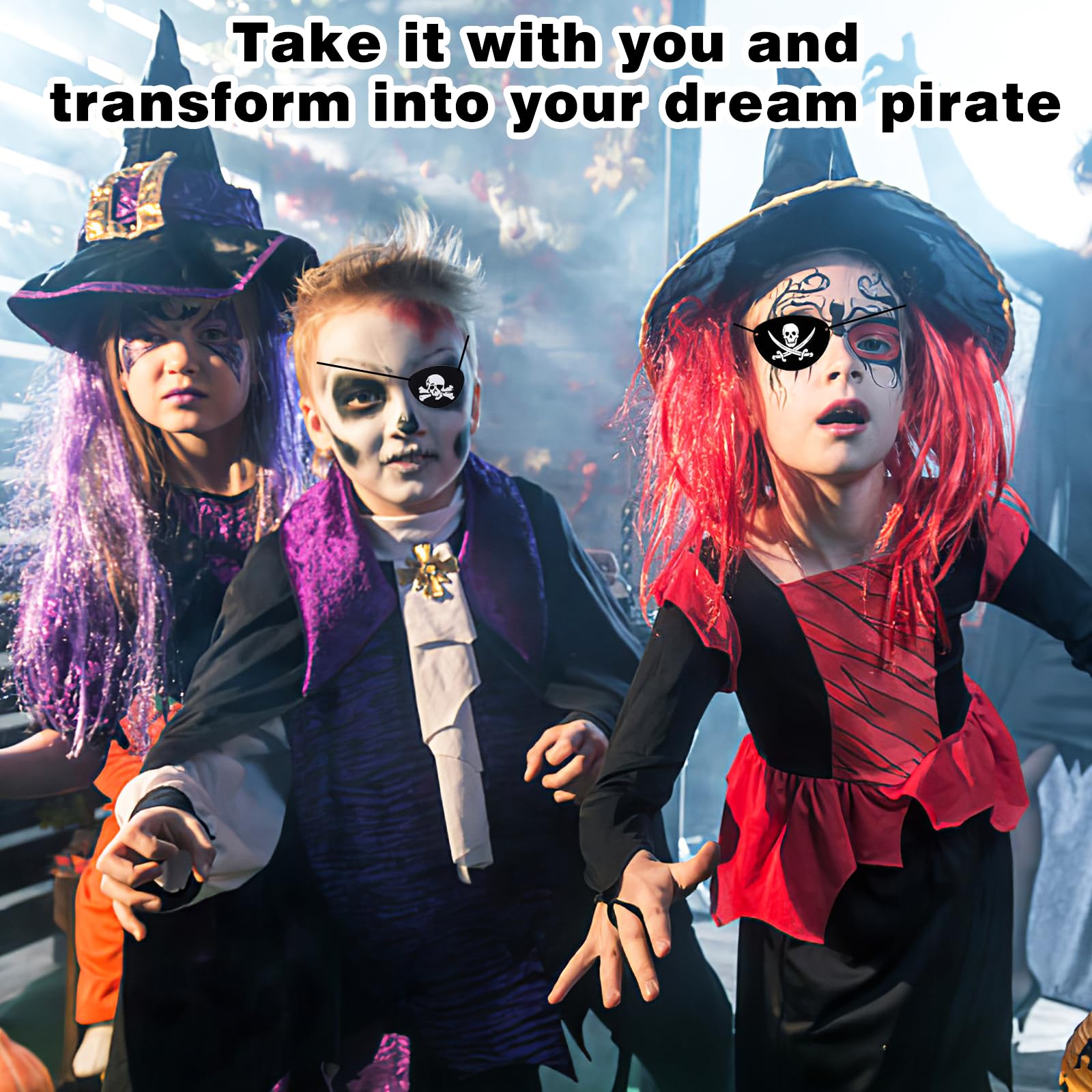 Benda per Occhio da Pirata, Bende in Feltro per Occhi da Pirata Bende Nere per Occhi da Pirata Bende per Un Occhio Festa di Halloween Puntelli di Prestazioni Natalizie(24 Pezzi)