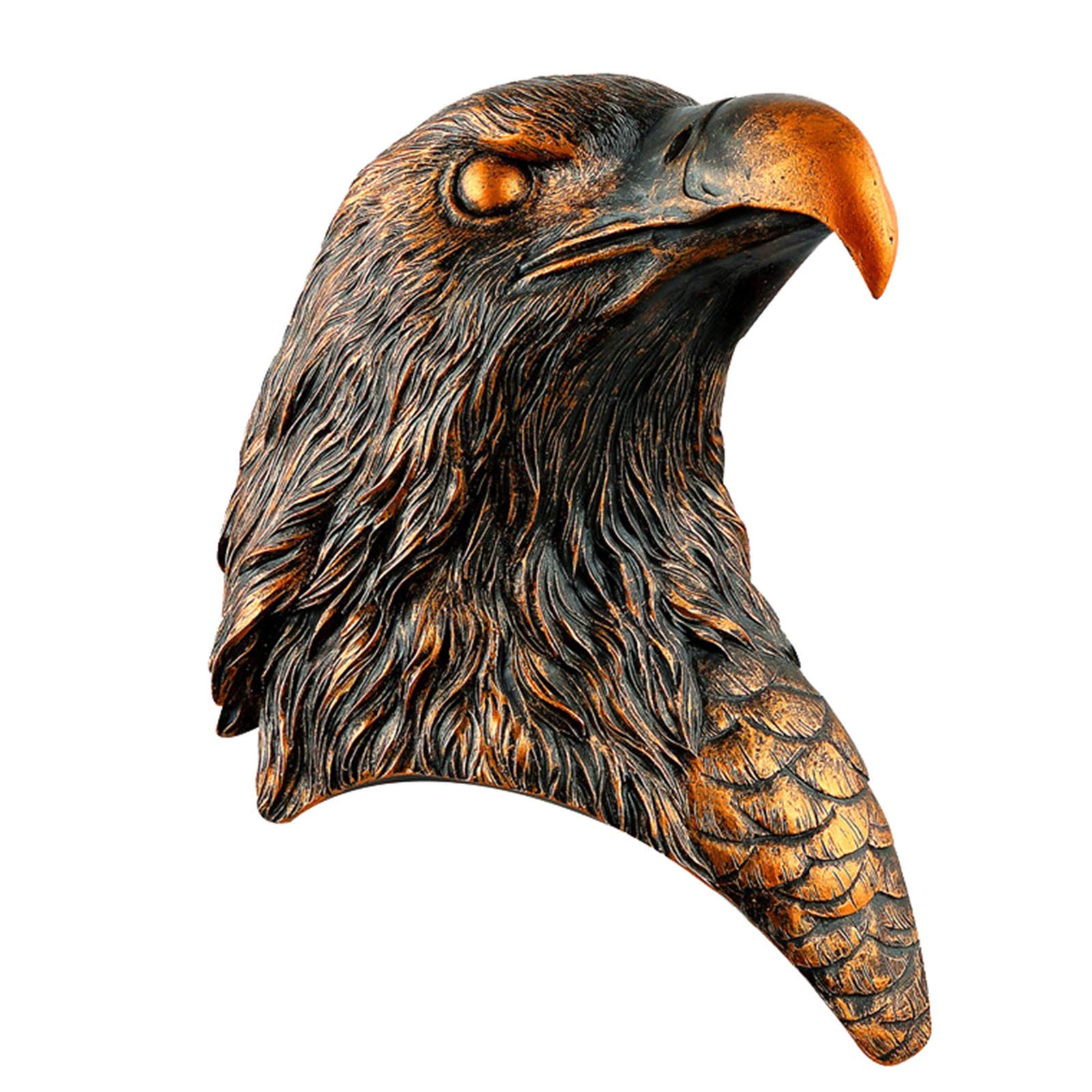 LUCKFY 3D Animal Head Wall Art - Eagle Head Wall Decor - Country Wall Art - Bust Decoration Hanging Figurine Lawn Patio Home Decor for Use Indoors or Outdoors