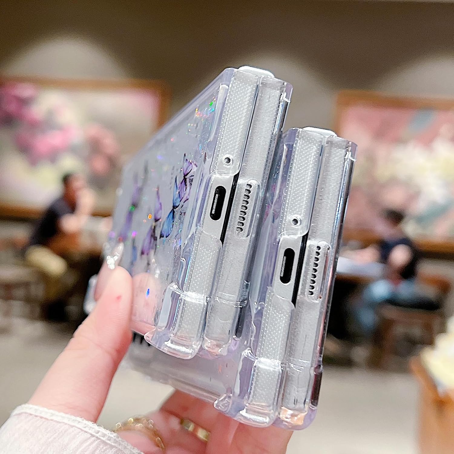 for Samsung Galaxy Z Fold 7 Clear Glitter Butterfly Case,Cute Bling Sparkle Shiny Stars Soft TPU Silicone Four Corners Shockproof Women Girls Protective Phone Case for Galaxy Z Fold 7 5G,Pink - Image 7