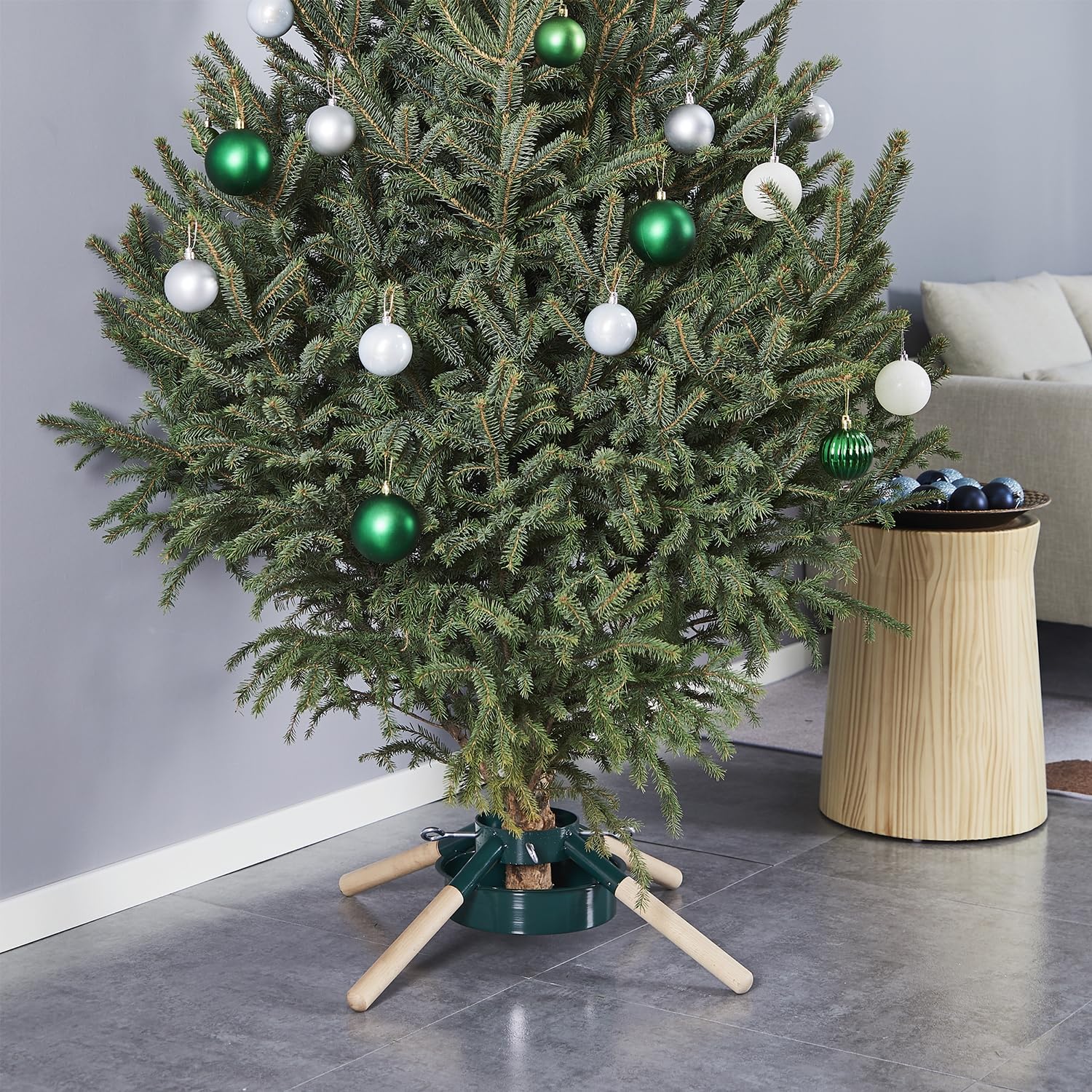 Blissun Soporte para árbol de Navidad, soporte para árbol de Navidad, soporte para árbol de Navidad, soporte para árboles reales, verde