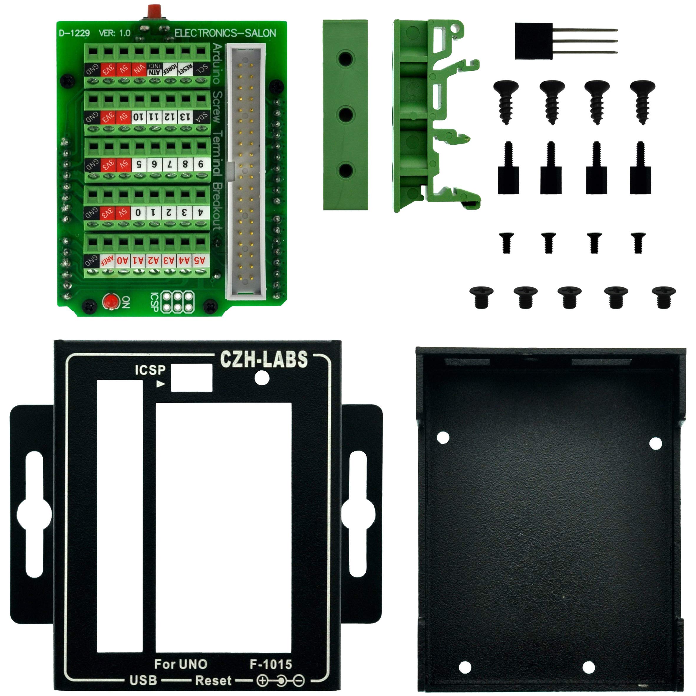 Modulo di sblocco morsettiera a vite UNO con custodia in alluminio, per Arduino UNO R3.
