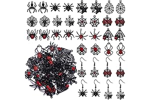 28-Piece Halloween Spider Charms Adornment for Bracelet Creation