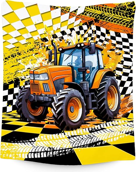 Blanket Gifts for Boys, Tractor Blankets for Kids, Cozy Fleece Throw for Couch & Living Room, 60"x80"