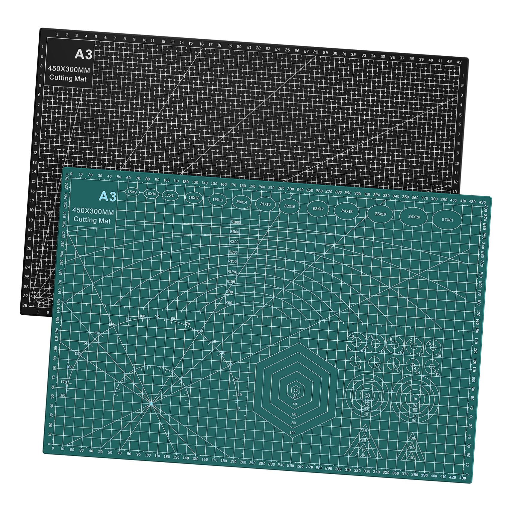 UKCOCO 2 pezzi Tappetini da Taglio per Superficie Antiscivolo Chiare Resistente con Autoguarigione per Cucito Quilt e Carta
