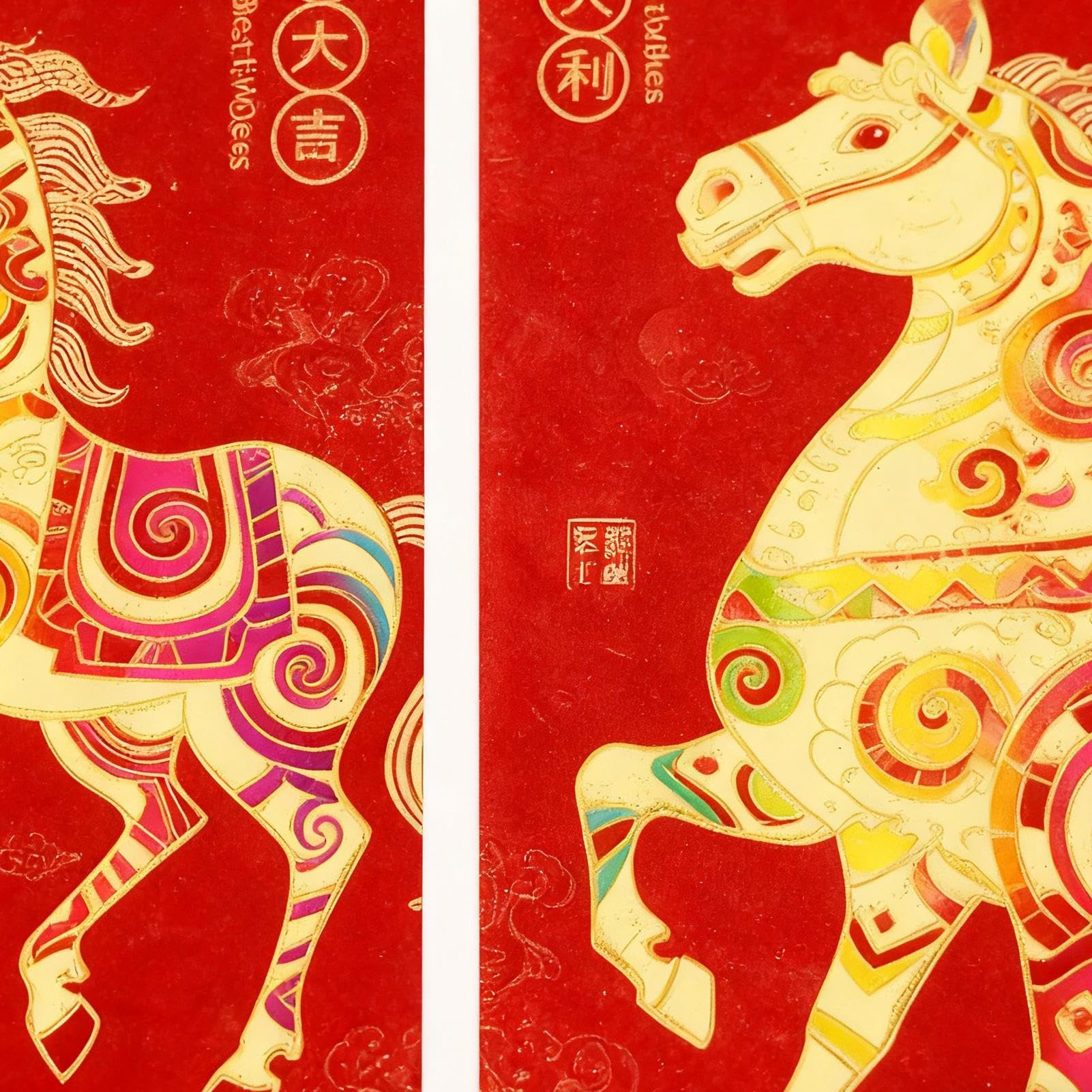 Enveloppe Rouge Chinoise Nouvel An Chinois 6 Pièces Grand 2026 Paquet Argent Rouge Feuille Année Cheval