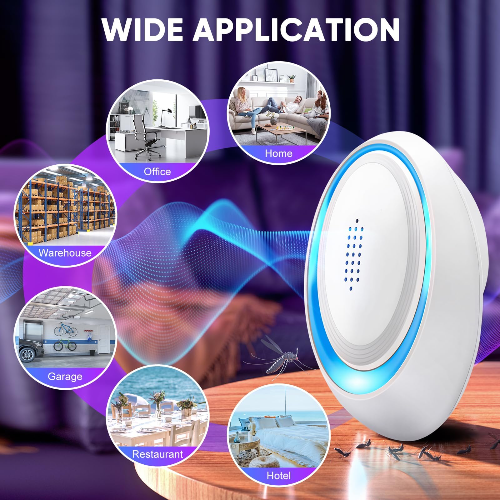 Repelente de plagas ultrasónico mejorado para interiores, control de plagas, enchufe de insectos, repelente de ratones para interiores, repelente eléctrico de roedores para cucarachas, insectos