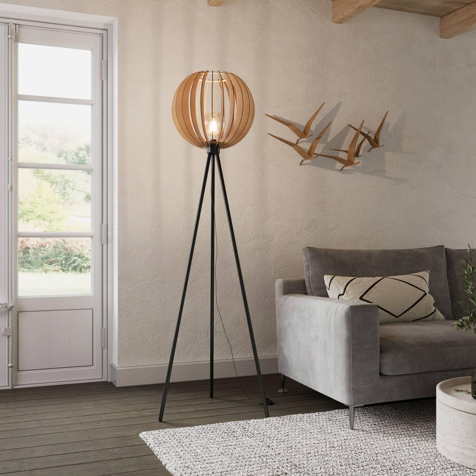 Lampada da terra (Scandinavo) colore Nero, in Metallo ad es. Soggiorno & Sala pranzo lampada