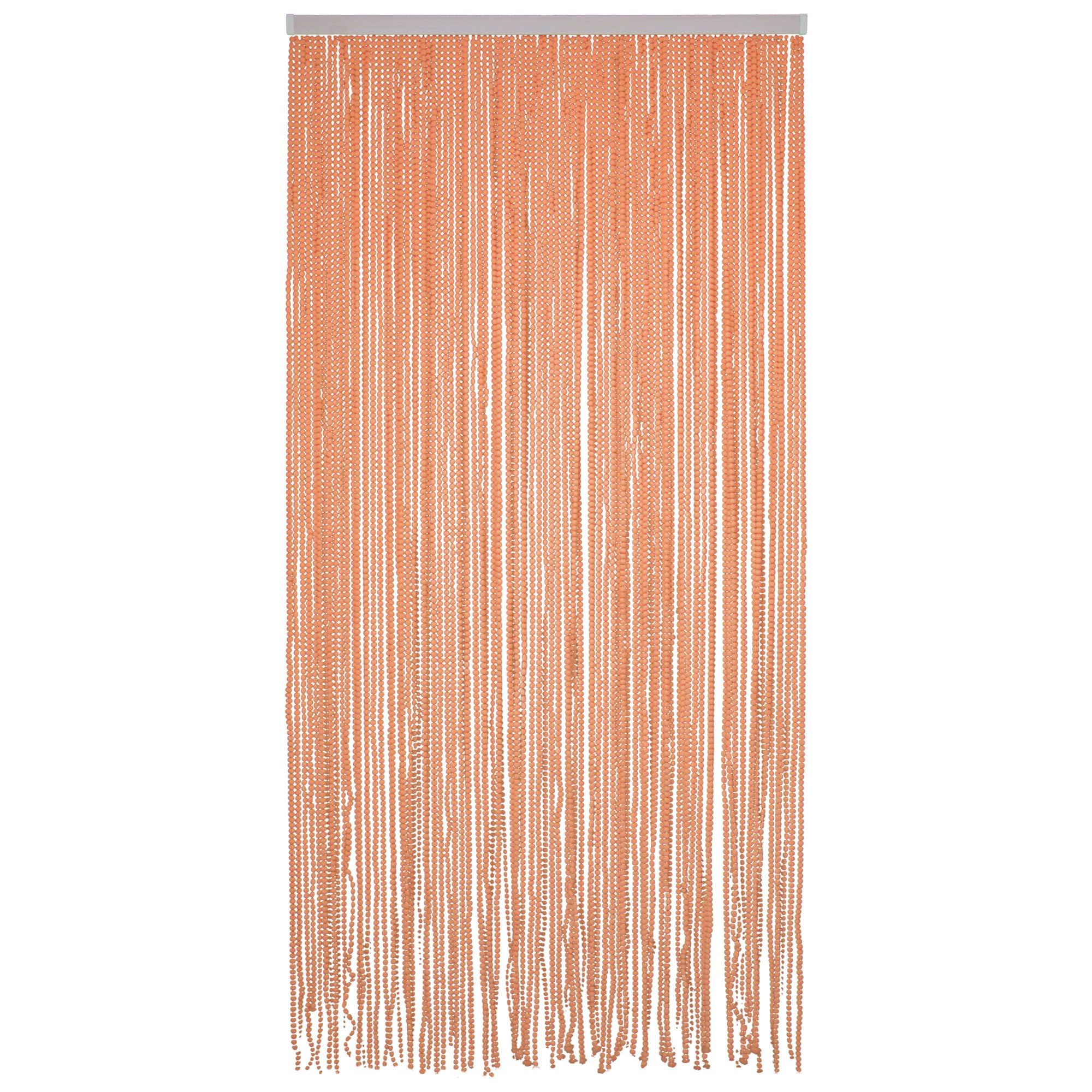 Home Tresor - Tenda Antimosche a Catenelle con Perline di Stoffa per Porta Finestre Pannello Telaio PVC Moschiera Silenziosa - Ruggine 140x240 cm
