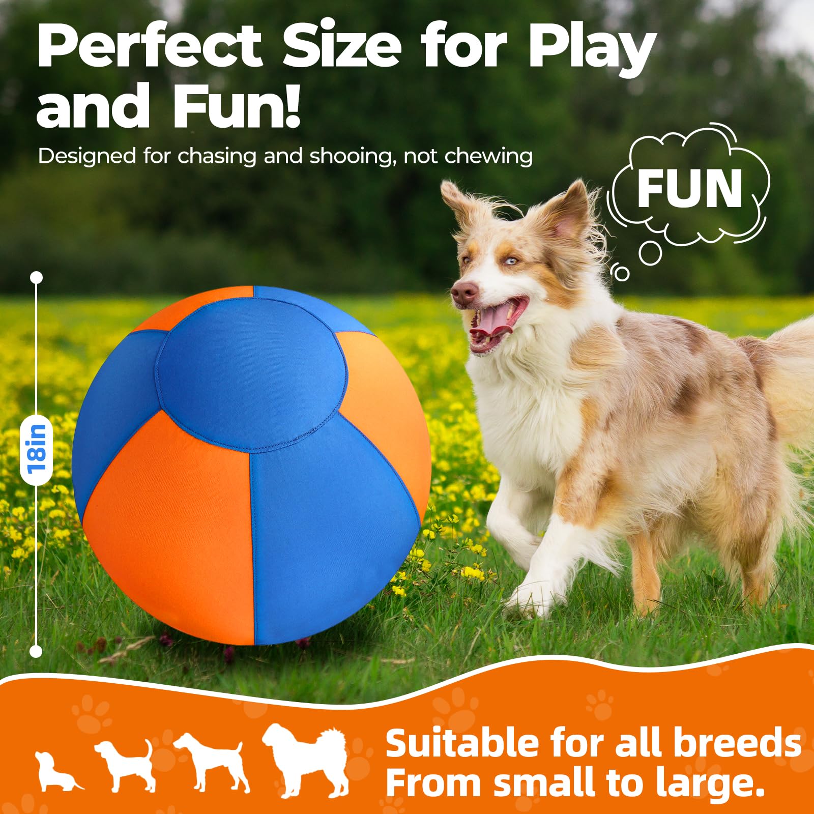 Herding Ball - Palla galleggiante per cani, grande giocattolo gonfiabile per animali domestici, resistente agli strappi, dispositivo di addestramento per Border Collies, compatibile con pastori, gioco