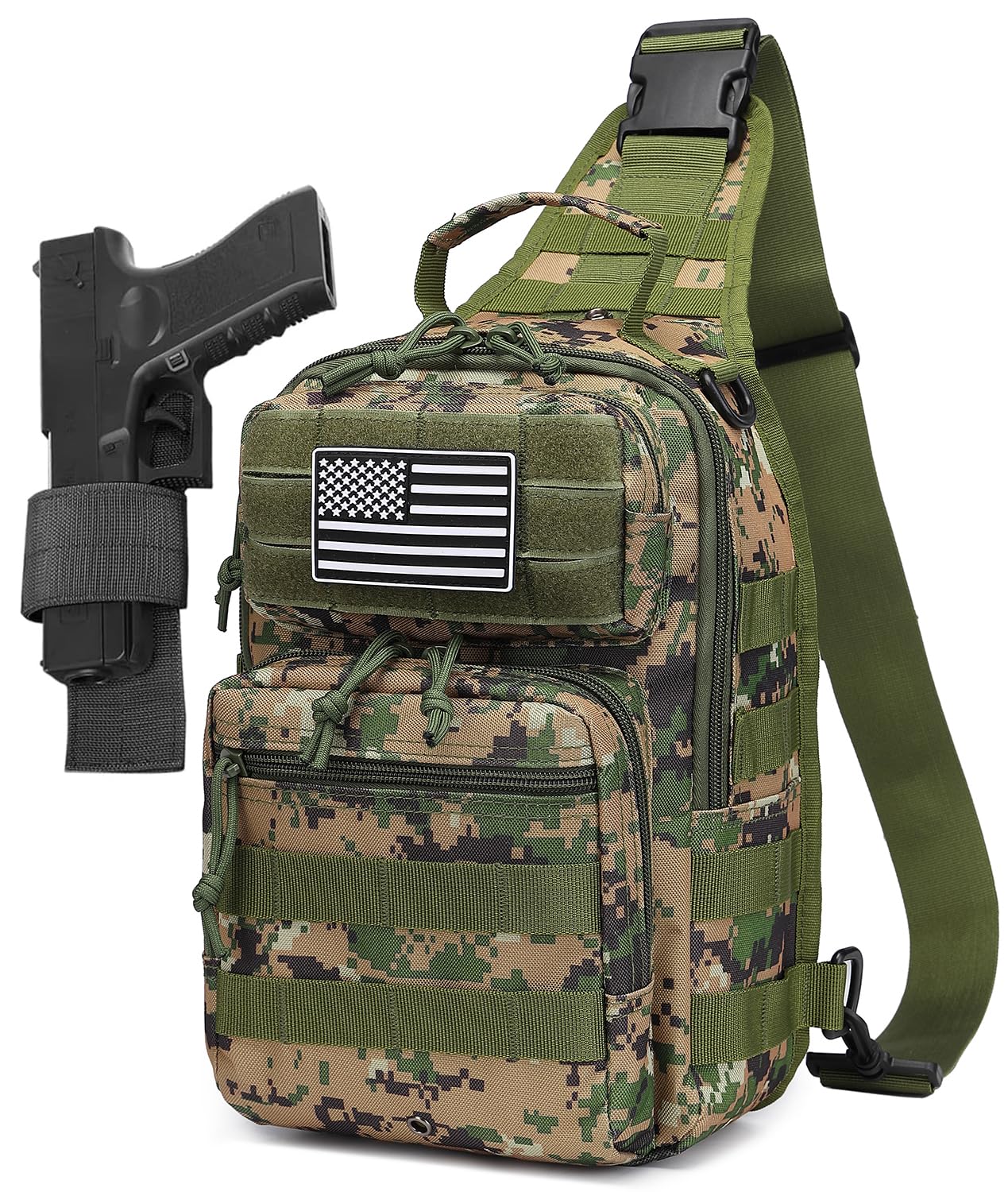 HPDF Small Tactical Military Backpack Sling Crossbody Holster Bag For Men CCW Sling Bag 10L