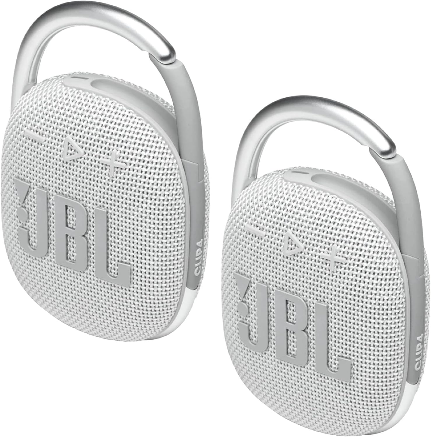 JBL 2 Pack Clip 4 Waterproof Wireless Audio Bluetooth Speaker Bundle (White)