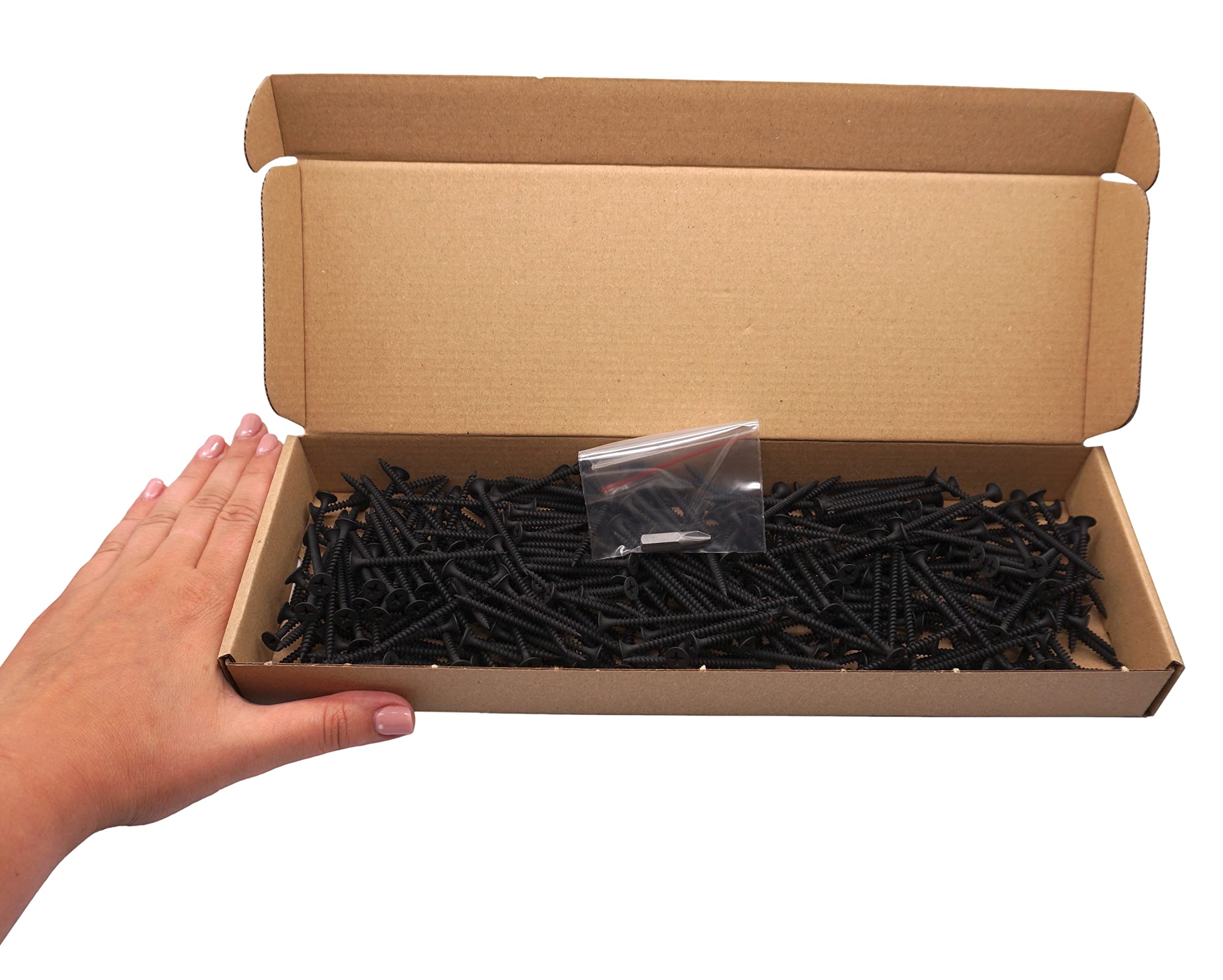 SKIR'CO (300 pcs) Black Phosphate Finish 3.5 x 55 mm Drywall Screws, Fine Thread, Phillips Bugle Head - Image 4