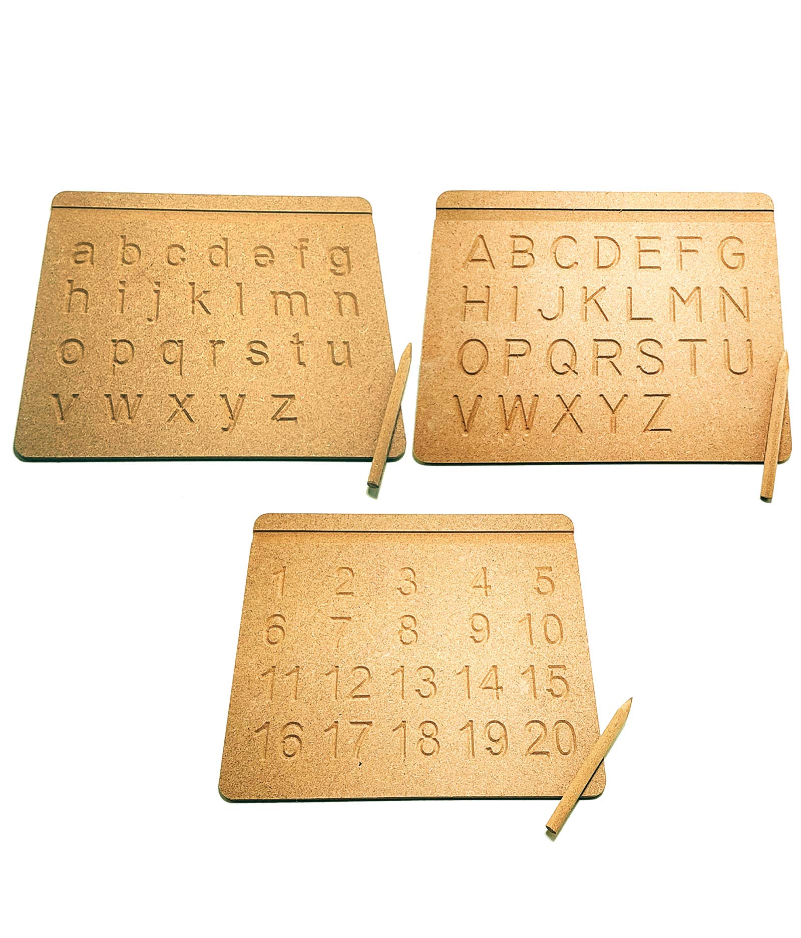 AmericanElm Pack of 3 Alphabets Tracing Boards for Kids, Wooden Learning Toys for Alphabets (English Lower Case, English Upper Case, Numbers) (B08L9QZLP6) Amazon Price History, Amazon Price Tracker