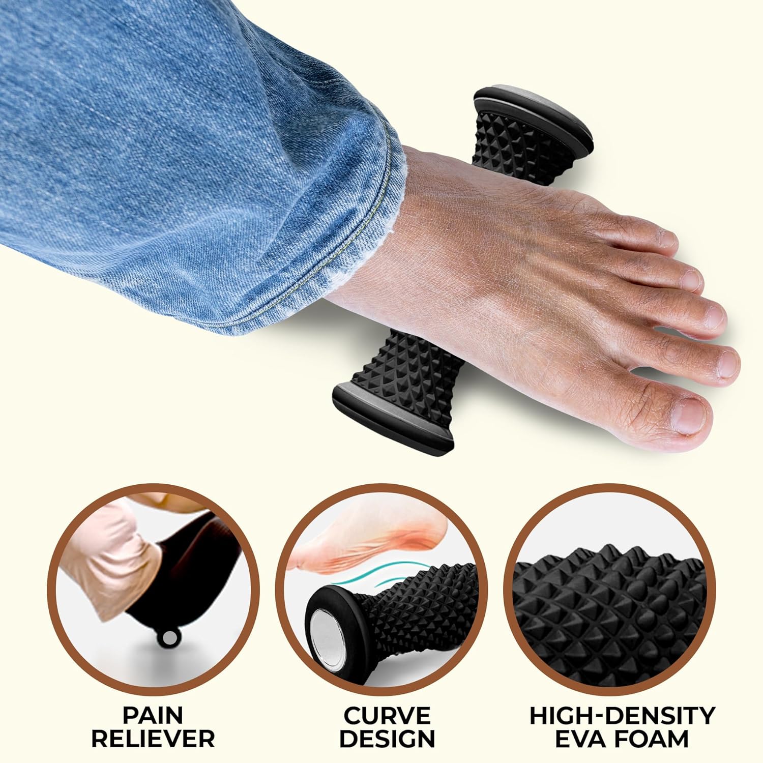 Foot Massager Roller - Portable Arch & Plantar Fasciitis Relief Tool - Deep Tissue Muscle Massage Roller for Feet, Heel Pain - Image 8