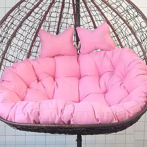 Miniatura 11 de Cojín de repuesto para silla Columpio de 2 plazas, Lavable, Grueso, Grande, de Mimbre, impermeable y resistente al sol, para balcón y patio (N,59.1