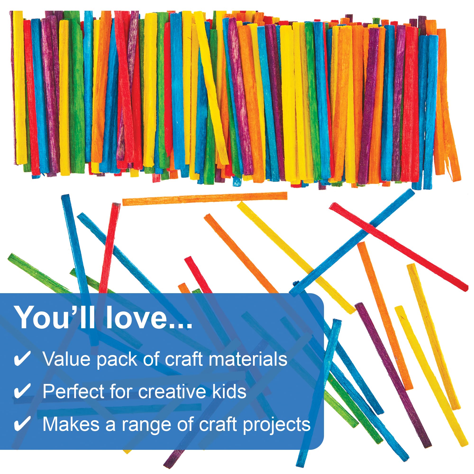 Baker Ross FN267 Coloured Matchsticks - Pack of 2000, Matchsticks for Arts and Crafts Wooden Craft Sticks - Image 3