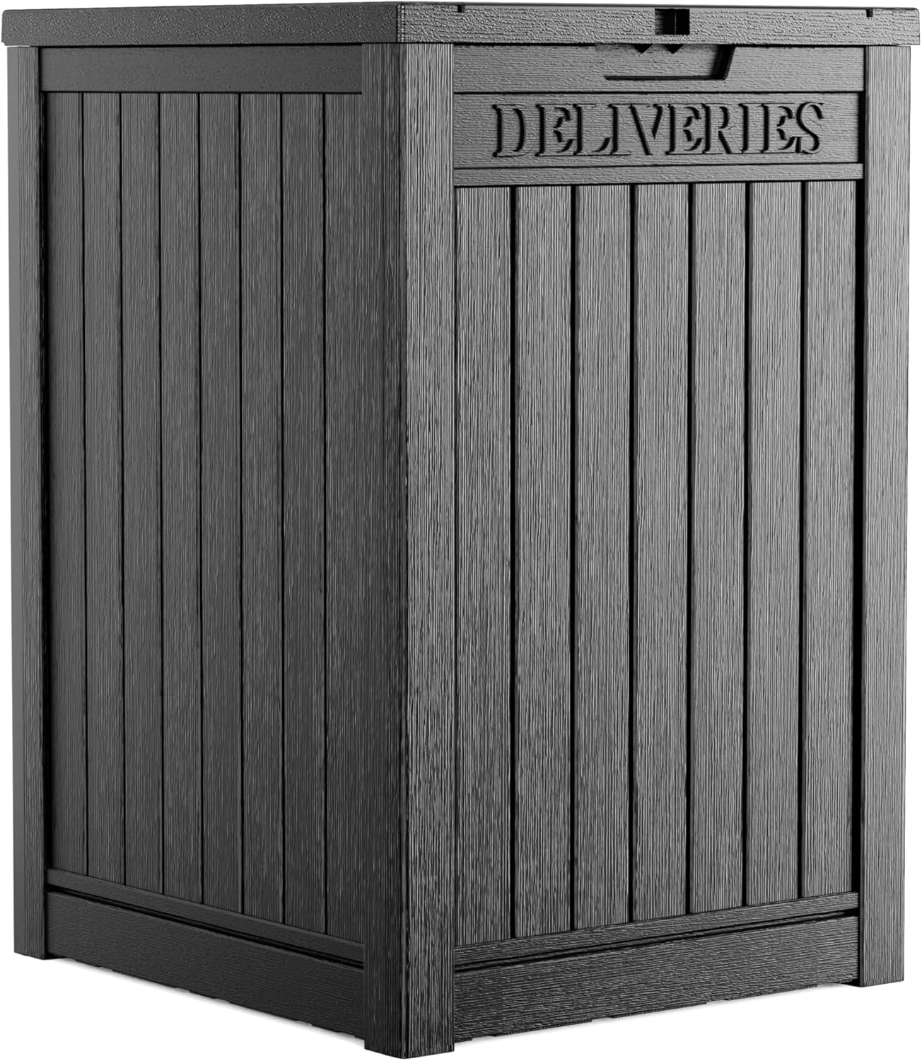 PatioZen Package Delivery Box 55 Gallon with Lockable Secure,Outdoor Package Drop Container Waterproof for Porch Patio and Curbside(Black)