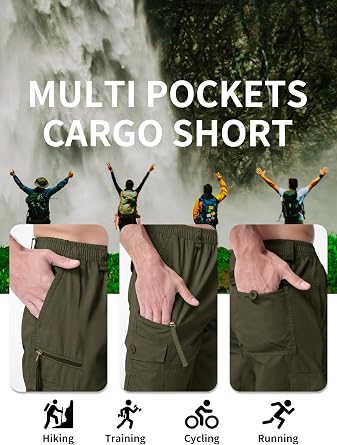 MAGNIVIT Men's Capri Long Cargo Shorts Below Knee Shorts 3/4 Casual Shorts