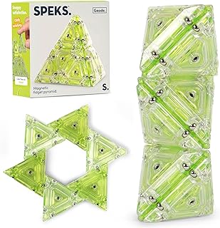 Speks Geode Magnetic Fidget Toy | Sensory Desk Toy for Adults & Teens 14+ | Stress Relief Gift | Pyramid, Peridot