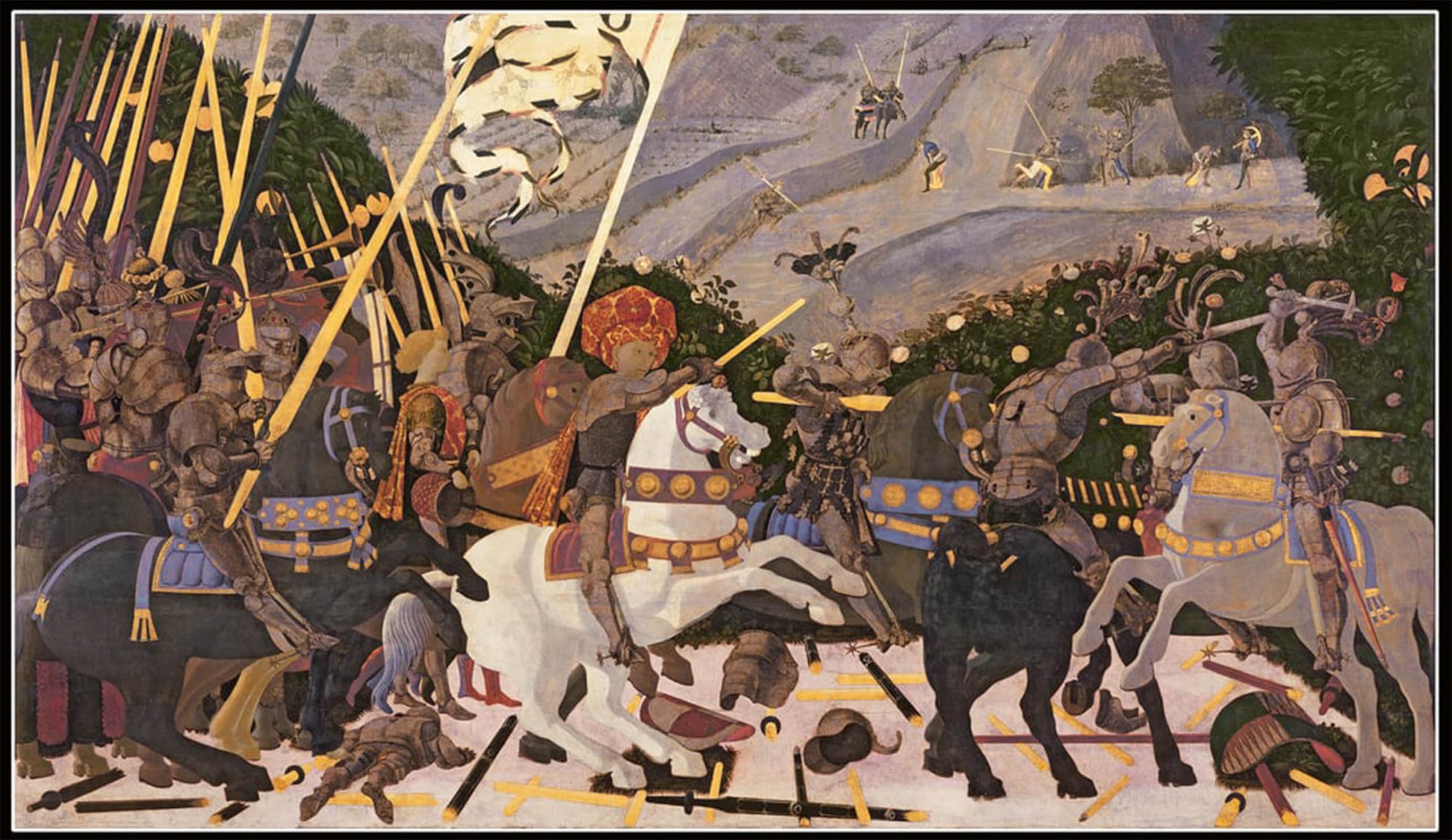 SERENDIPITP Vintage Picture Print on Canvas Wall Art Poster the Battle of San Romano by Paolo Uccello Artwork Print Poster for Wall Decor 60x90cm