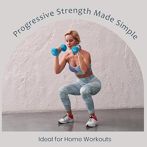 Miniatura 6 de LIONSCOOL Juego de 2 mancuernas con revestimiento de neopreno, mancuernas hexagonales antideslizantes y antienrollables en par para entrenamiento de