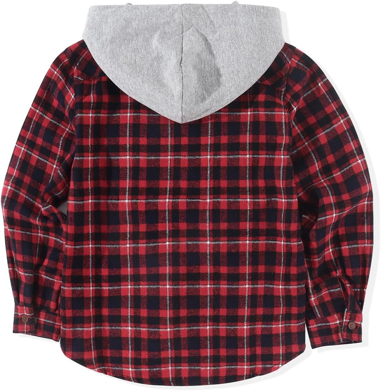 Spring&Gege Boys Flannel Hoodie Shirts Long Sleeve Plaid Button Down Shirt Jackets Casual Fall Winter Coat - Image 2