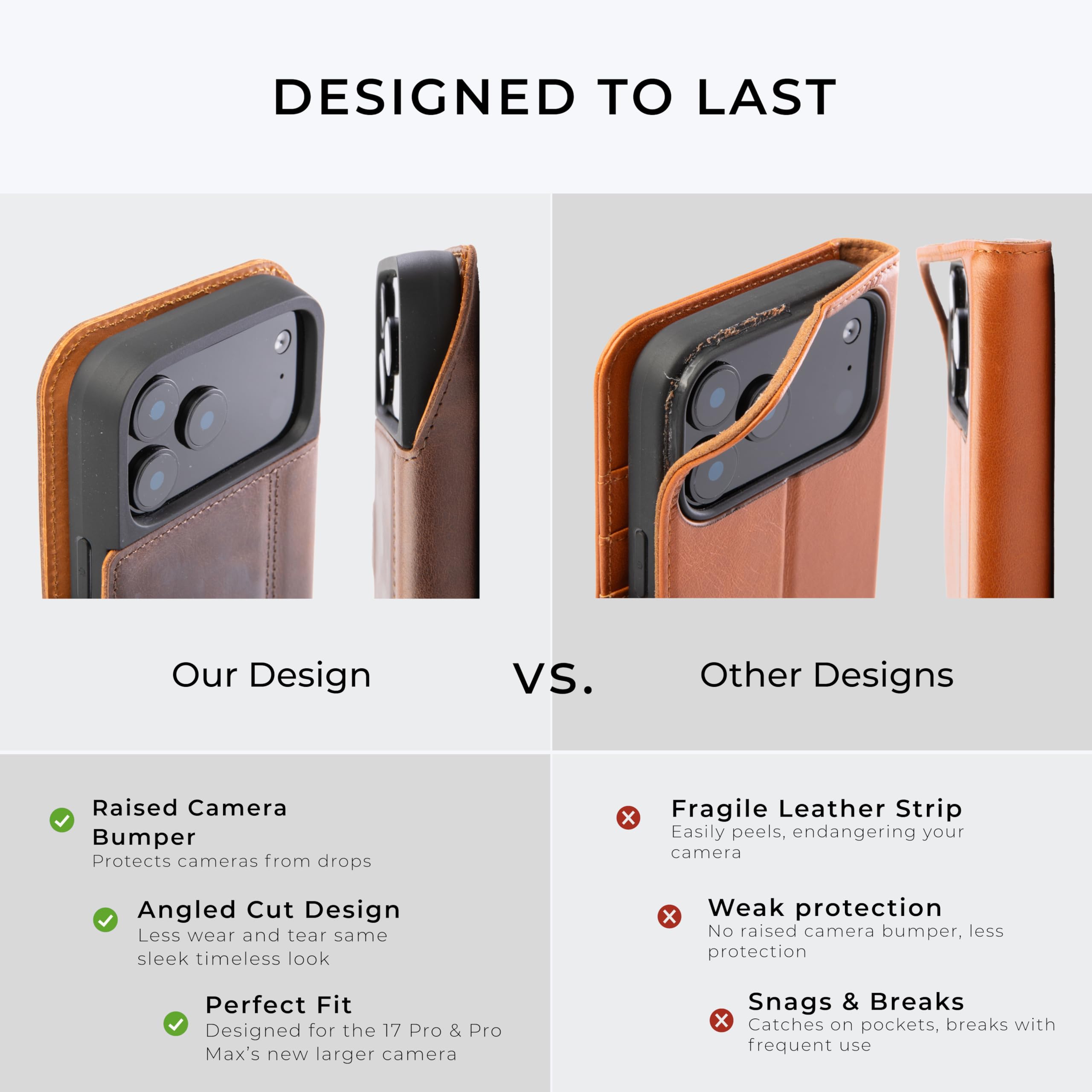 Snakehive Leren hoesje voor iPhone 17 Pro – klaphoes met kaartsleuven en standfunctie (bruin
