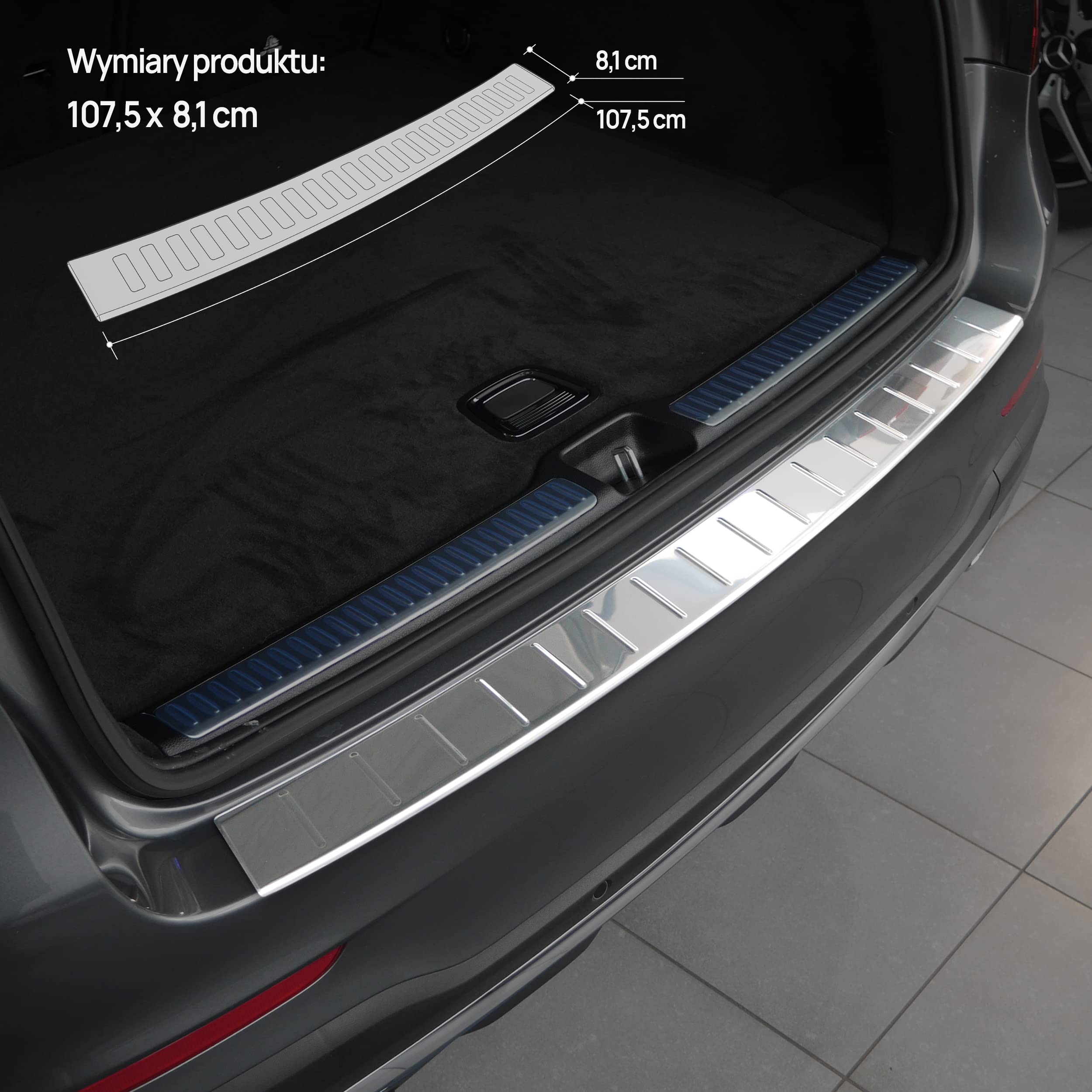 CHROMEMASTER | Listwa Ochronna Tylnego Zderzaka | Pasuje do Mercedes GLC, rocznik 2015-2022 | Stal Nierdzewna Polerowana/Chrom; Listwa Chroni Lakier Tylnego Zderzaka przed Zarysowaniem i Uszkodzeniem