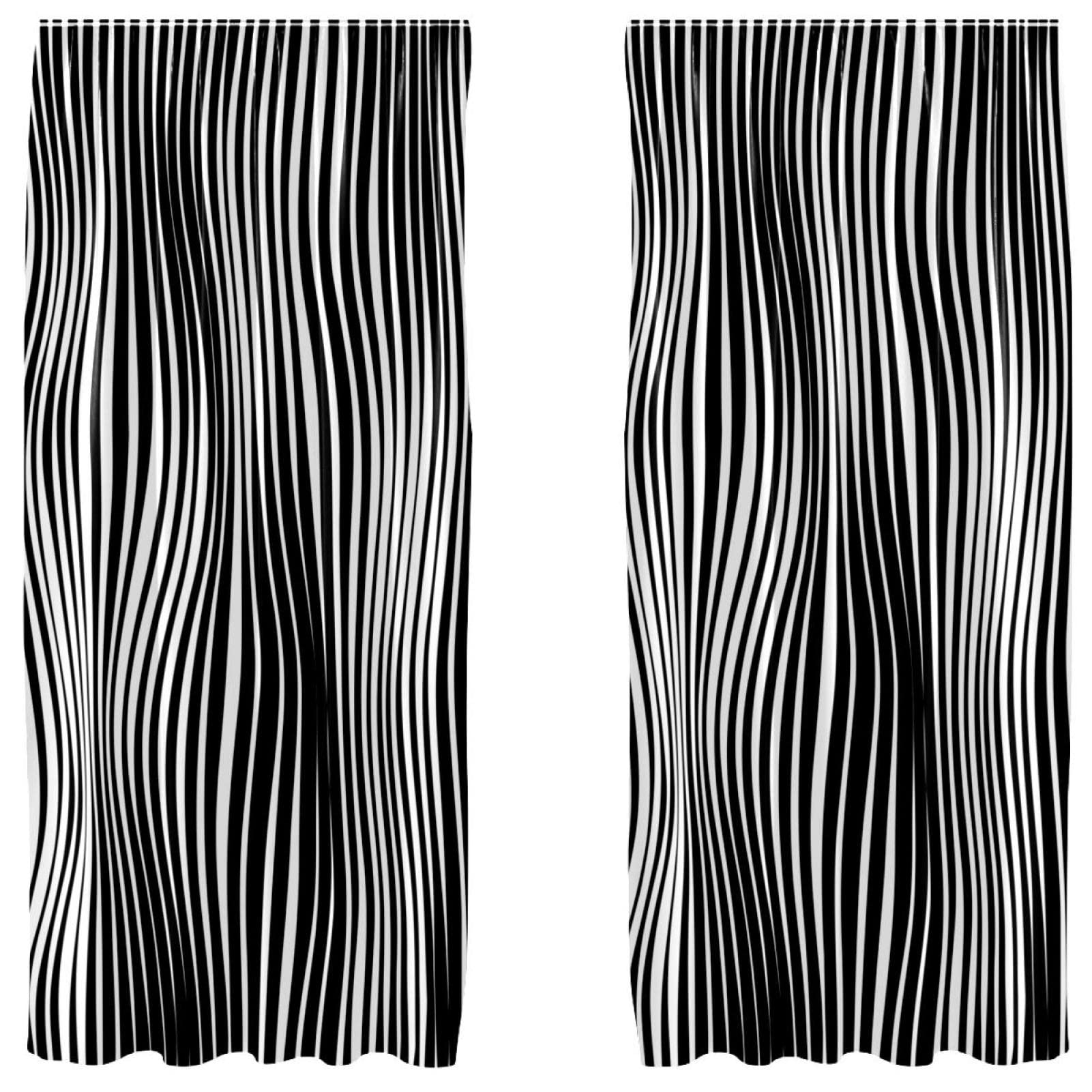 Rideaux rayures noires et blanches 139x213cm grand salon