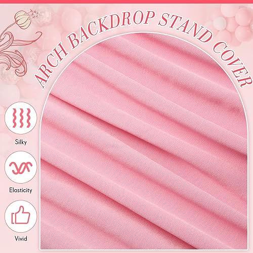 Miniatura 5 de Juego de 3 fundas para arco de boda de 456 pies, cubierta de telón de fondo de arco de doble cara de elastano ajustable para marco de arco, globo,
