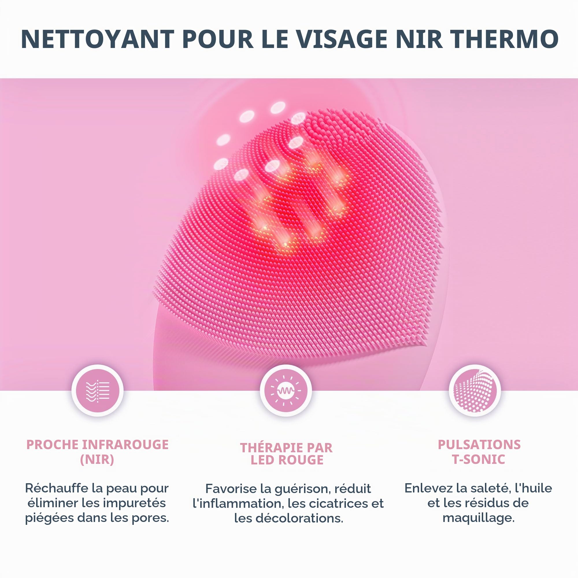 FOREO Firm & Clean Ensemble Luna 4 Plus Brosse nettoyante normale pour le visage + sérum surchargé 2.0, 30 ml – Thérapie par la lumière proche infrarouge – Appareil facial à micro-courant