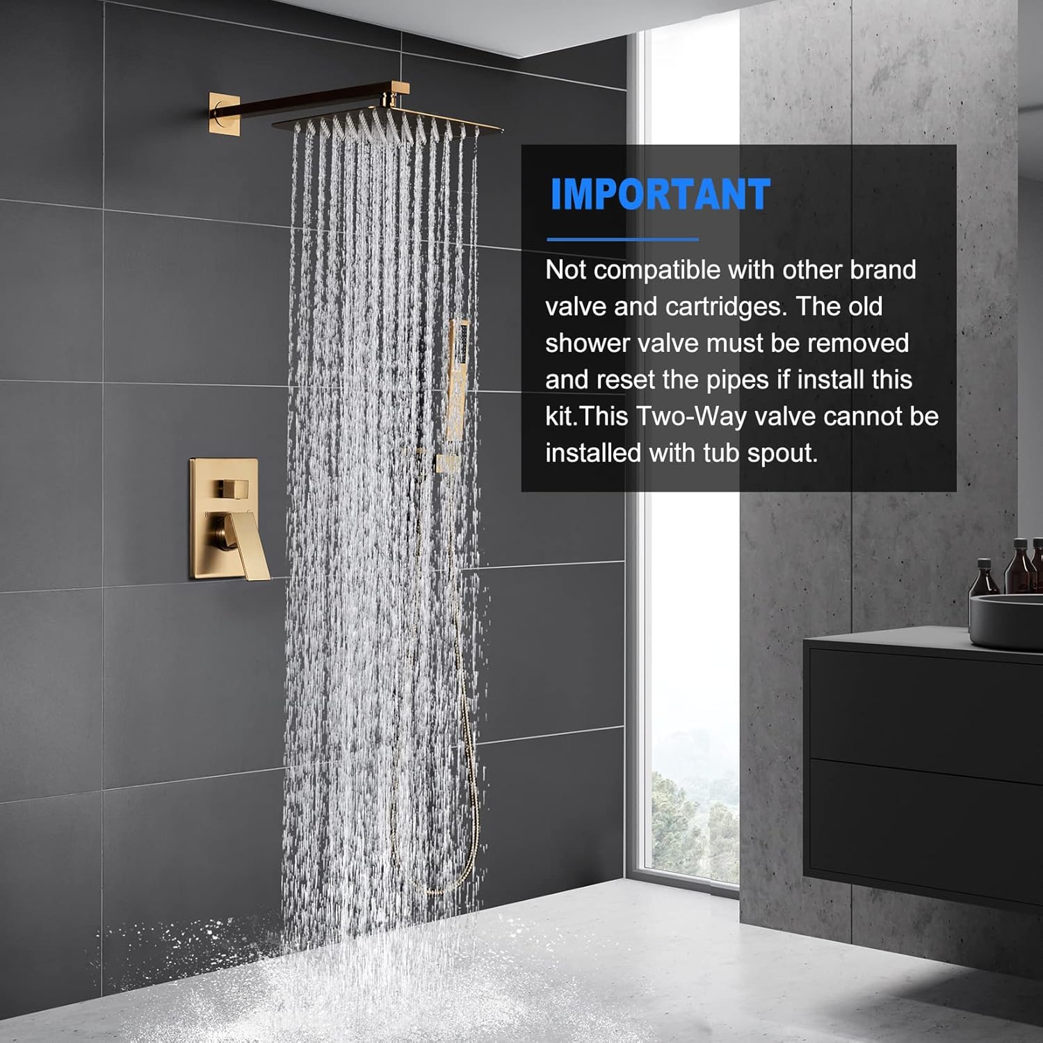 Limited Discount ESNBIA Shower System, Bathroom 12 Inches Rain Shower Head with Handheld Combo Set, Wall Mounted High Pressure Rainfall Dual Shower Head System, Shower Faucet Set with Valve and trim, Brushed Gold π Flash Sale ESNBIA Shower System, Bathroom 12 Inches Rain Shower Head with Handheld Combo Set, Wall Mounted High Pressure Rainfall Dual Shower Head System, Shower Faucet Set with Valve and trim, Brushed Gold