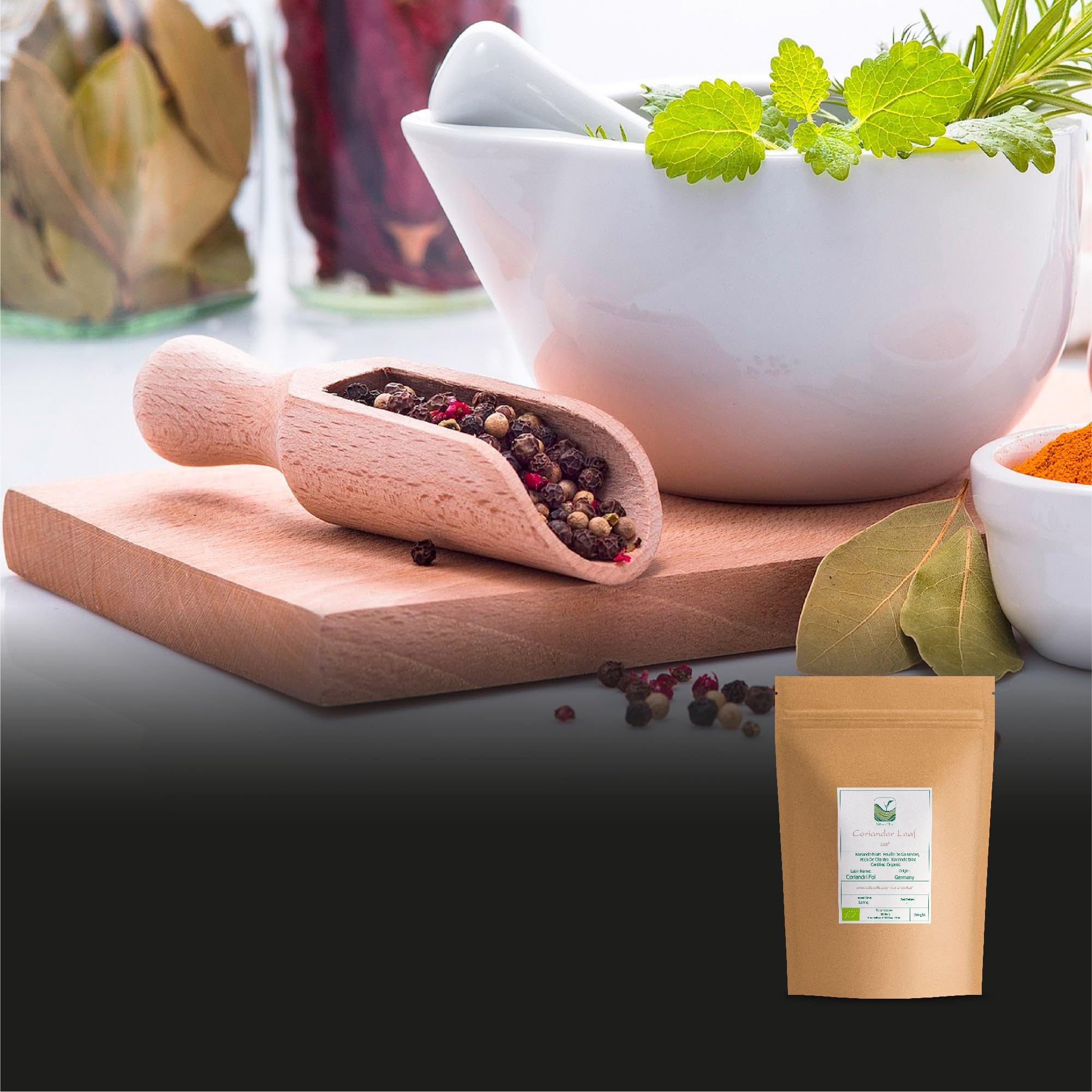 Feuilles de Coriandre Séchées Bio - Qualité Culinaire | au goût frais et légèrement citronné pour relever soupes salades et plats asiatiques