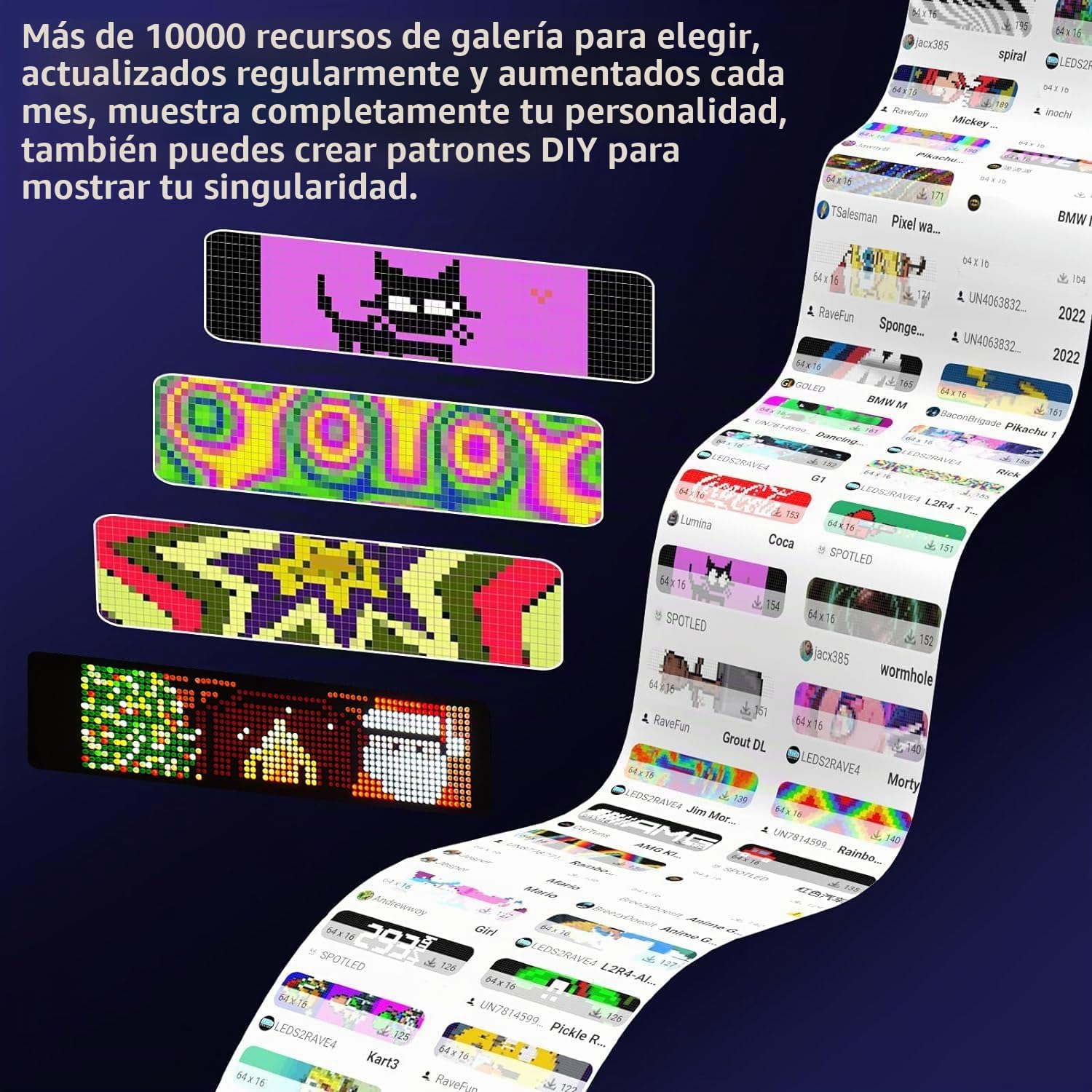 OBEST Letrero LED Programable Flexo, Letrero Animación GRB Bluetooth App