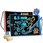 TEKFUN 8.5in 2 Pack LCD Writing Tablet for Kids Coloring Doodle Board Magic Drawing Pad for Kids with Anti-Lost Stylus, Car Trip Educational Toys Birthday Gift for 3 4 5 6 7 Kids Girls Boys Toddlers