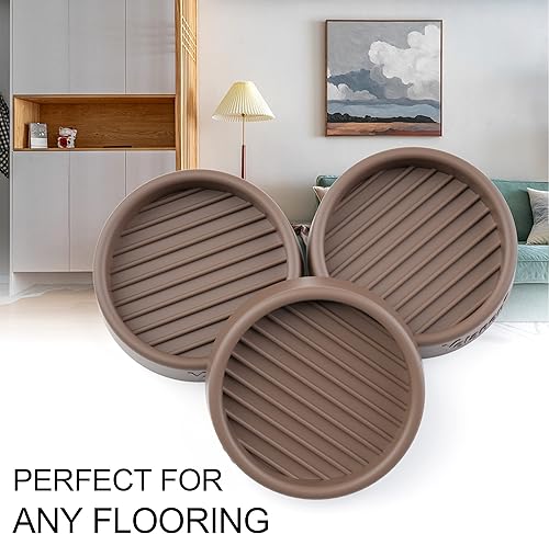 Miniatura 9 de Posavasos para muebles, 8 tazas giratorias para muebles de 3 pulgadas, almohadillas antideslizantes para muebles de pisos de madera, agarres