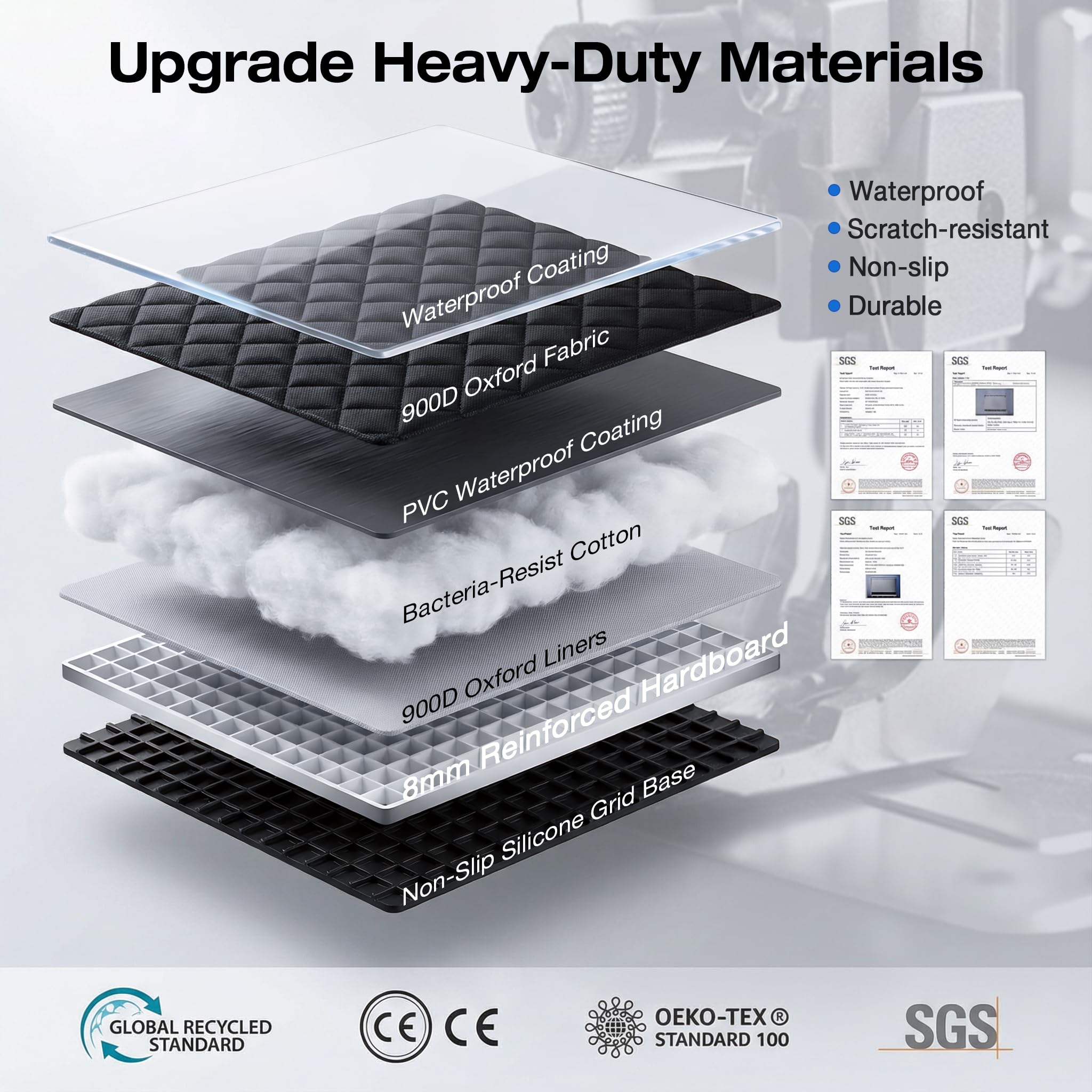 Doglike Dog Truck Seat Cover for Back Seat [2026 Military-Grade Protection], Hard Bottom Dog Hammock for Car, Waterproof Pet Bed Extender for Large Dogs, with Detachable Mat, XL for Crew Cab Truck/SUV - image 4