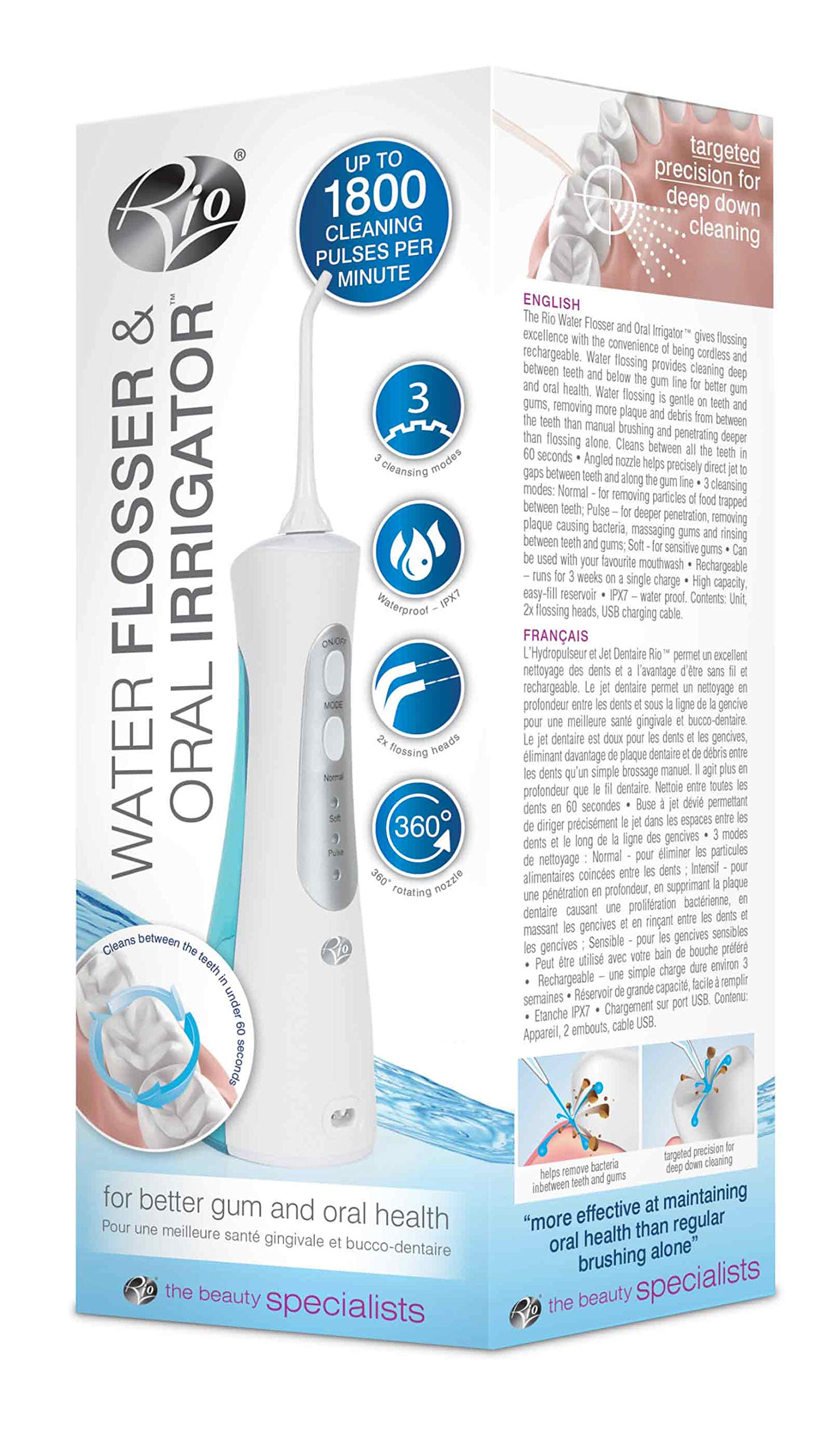 Irrigador oral inalámbrico recargable por USB Rio