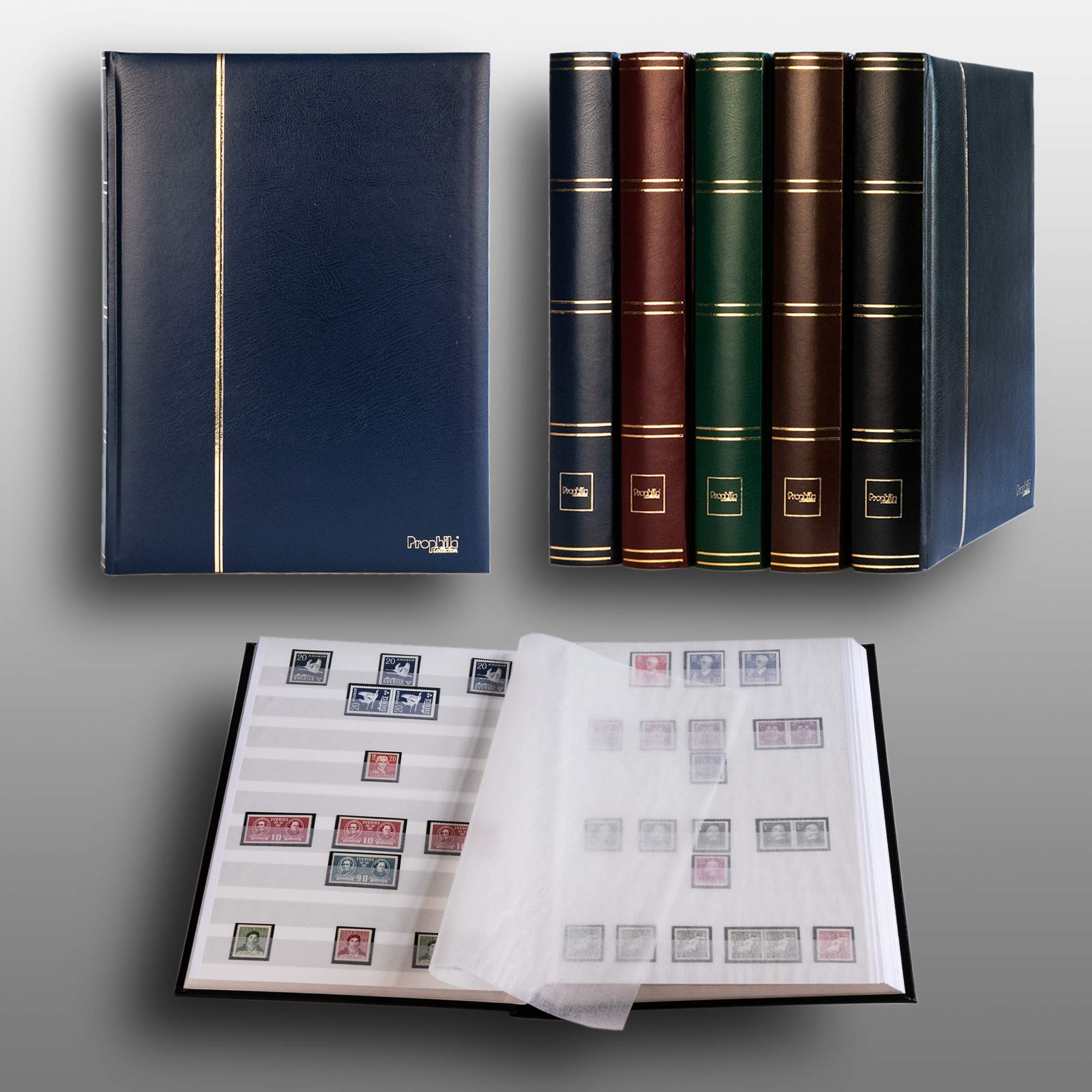 Prophila Collection Stamp Album with Blue Cover- 60 White Pages