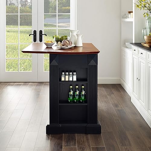 Miniatura 7 de Crosley Furniture Isla de cocina Drop LeafBarra de desayuno, negro