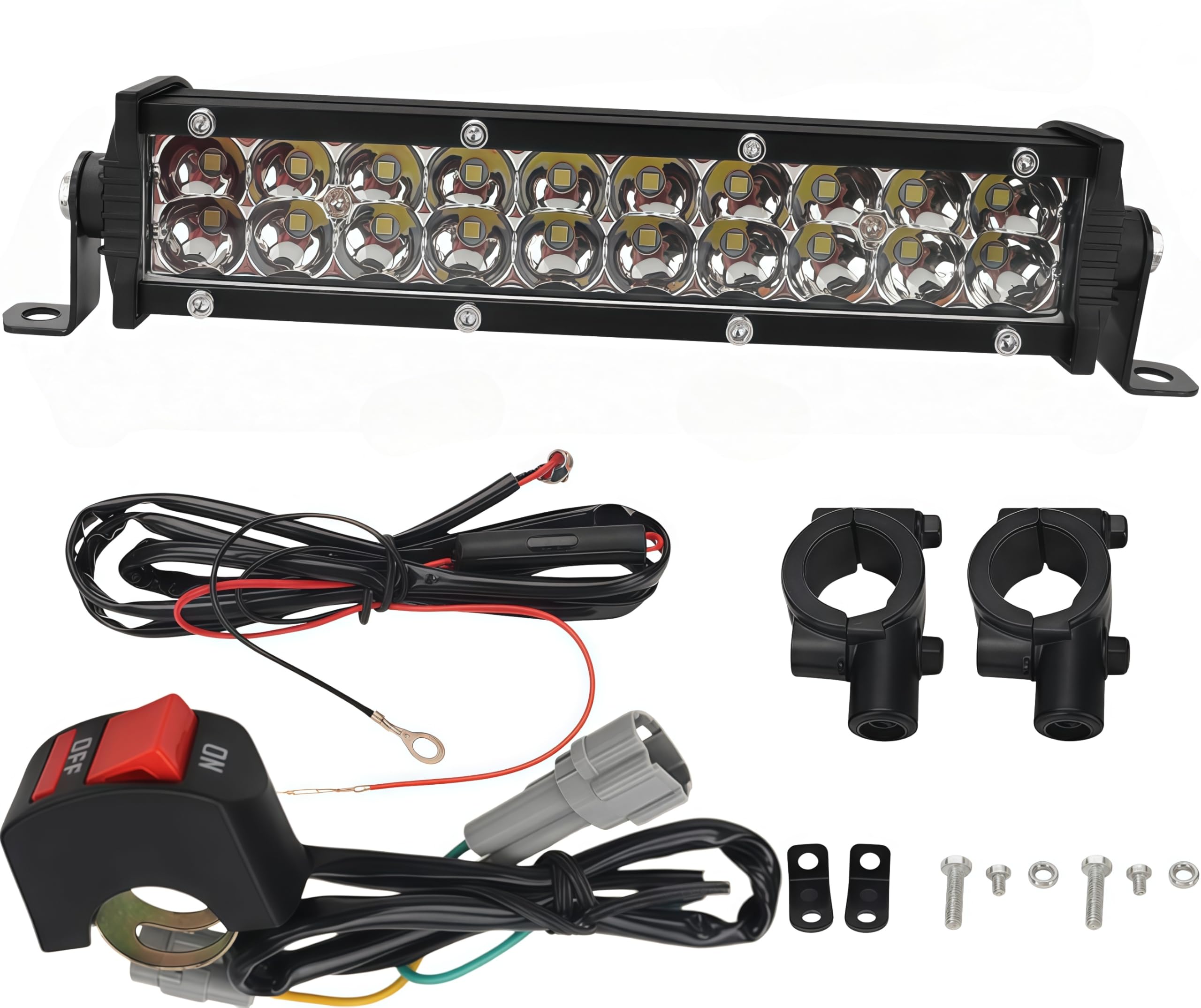Photo 1 of 60W Motorcycle LED Light Bar Kit with On-Off Switch, Plug & Play Headlight