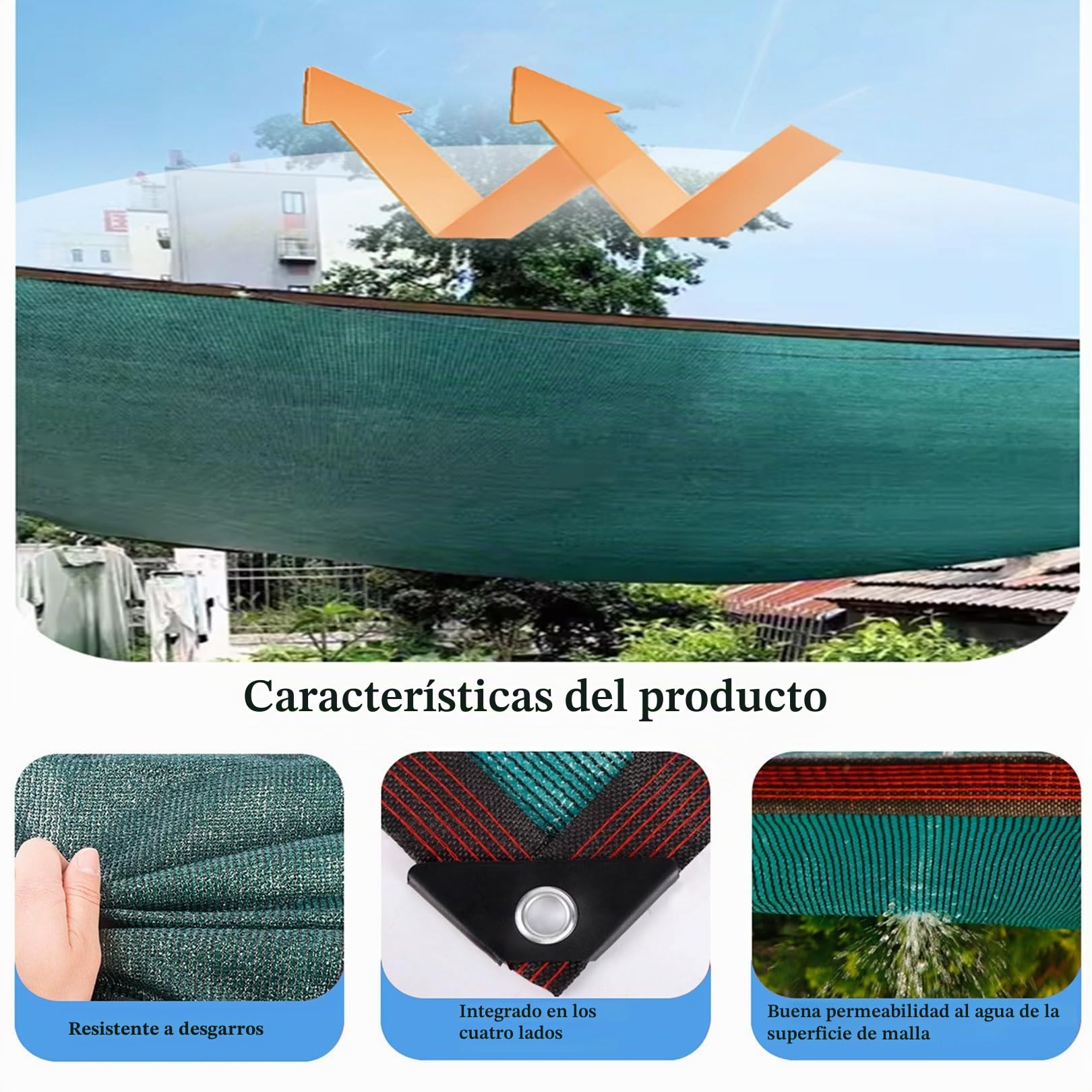 Red de Sombra Exterior HDPE Protección UV 5x6m Verde Toldo Vela de Protección Solar Malla Sombra - Malla bloqueadora de luz y Aislante del Calor para Invernadero/Jardín/Patio Césped